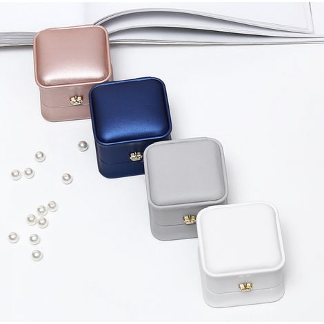 4pcs Wedding Proposal Ring Box PU Leather Jewelry Gift Box Earring Jewelry Display Box