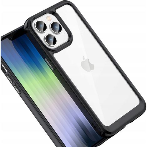 Custodia rinforzata con cornice flessibile per iPhone 15 Pro Max, tema Spazio Esterno - Nera (1/5)
