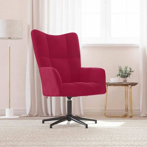 vidaXL Chaise de relaxation Rouge bordeaux Velours (1/5)