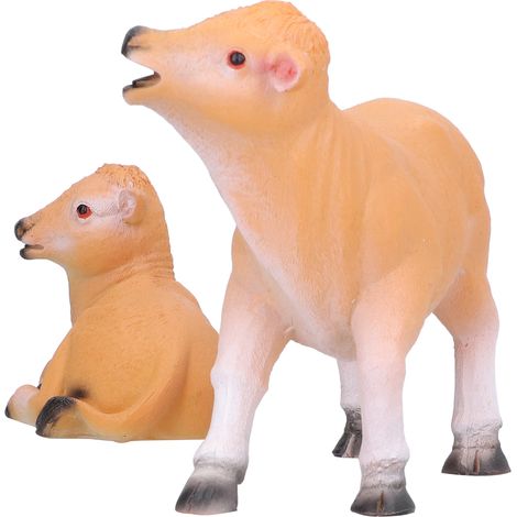 Lot de 2 figurines de vaches en résine, modèle animal pour décoration de jardin et cour.
