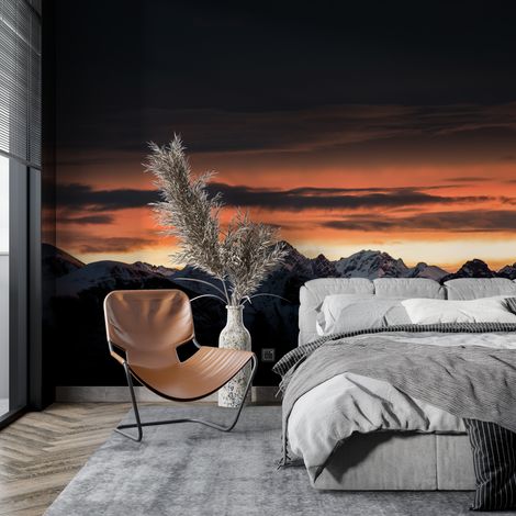 Papier peint panoramique montagne nocturne - 150 x 250 cm (1/2)