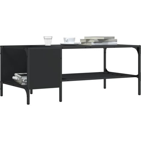 Couchtisch mit Regal Schwarz 100x51x40 cm Holzwerkstoff