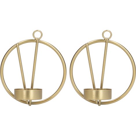 Moderner minimalistischer Kerzenhalter, runde goldene Wanddekoration zum Aufhängen (1/5)