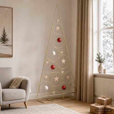 Arbre de Noël en métal KUOPIO 180 cm Acier Doré (1/5)