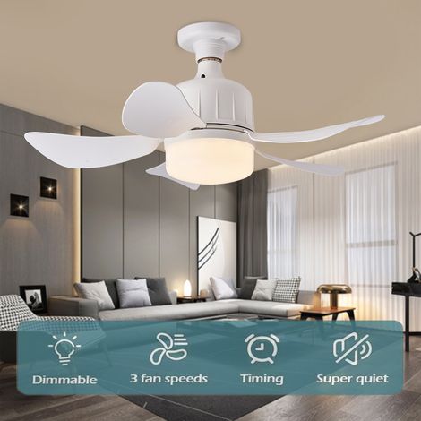 Ventilateur de Plafond Silencieux avec Lampe Intégrée, Vitesse Variable, Luminaire Ventilateur Moderne pour Salon, Chambre à Coucher et Bureau (1/2)