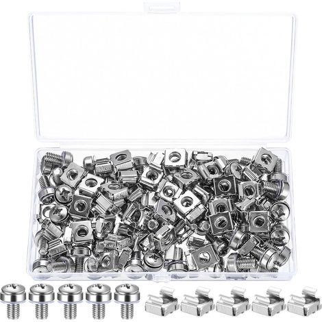 110 pièces/55 sets écrous à cage M6x16 mm + vis pour rack serveur (1/5)
