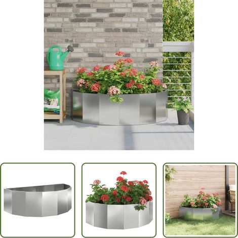 Terrassenpflanzer -  Pflanzkübel Silber 120 x 60 x 35 cm Verzinkter Stahl (1/5)