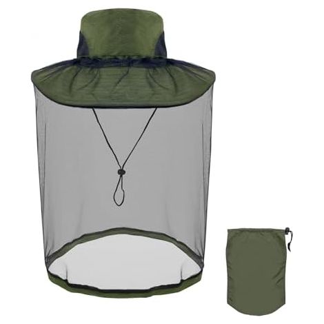 Moskito Kopfnetz Hut avec Schleier, Abnehmbarreem été Moskitonetz Hut, Schnell Trocken largeur Krempe (1/5)