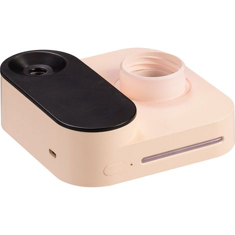 Mini humidificateur en forme de caméra, USB, Portable, grand vaporisateur, bouteille d'eau sans fil, pour chambre à coucher, bureau, rose (1/5)