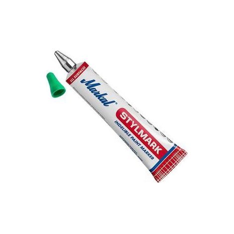 Tubo de pintura indeleble con punta de bola STYLMARK (10 uds) Verde