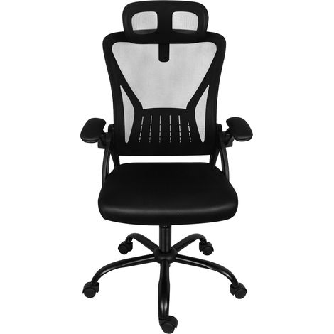 Silla Oficina Ergonómica, Silla Giratoria de Malla, Silla de Escritorio con reposacabezas Ajustable,Reposabrazos, Soporte Lumbar,Carga máxima de 120 kg, Negro (1/5)