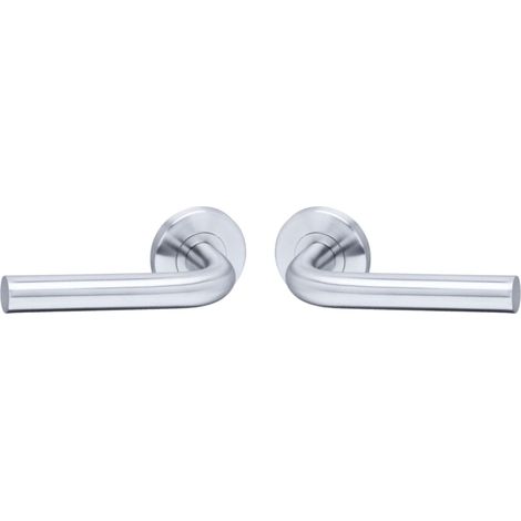 Poignée de Porte LC1 - Béquille Droite sur Rosace Ronde Bec de Cane - pour Portes Épaisseur 30 à 48 mm - en Acier Inoxydable - Carré de 7 mm - Rosace Vendue Séparément (1/5)
