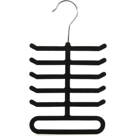 Porte cravates floqué noir et organiseur de ceinture antidérapant en métal (1/5)
