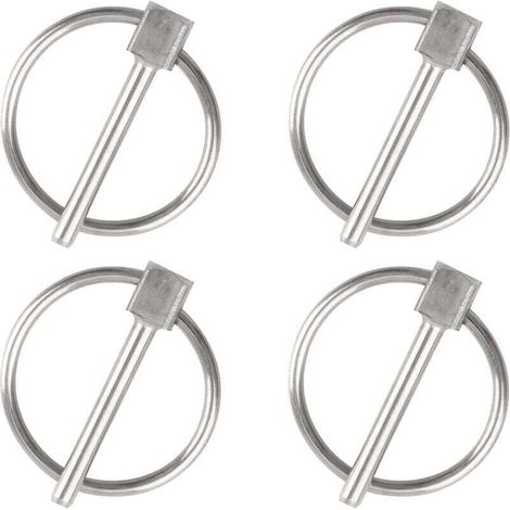 Debuns – 4PCS Round Safety Pin in 304 Stainless Steel – Length 25mm – For Trailer and Locking Applications