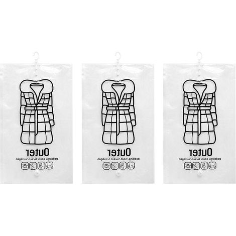 Filiyano-Lot de 5 sacs de rangement sous vide suspendus, gain de place, pour vêtements et couettes, pliables, organisateurs de chambre (taille moyenne (1/3)