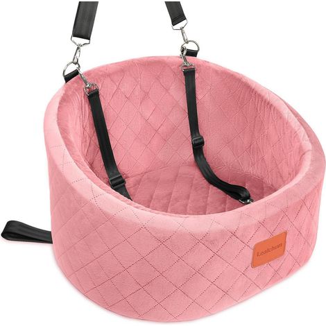 Hunde-Autositz Pink Small, Bequem, Waschbar, mit Sicherheitsleine (1/5)