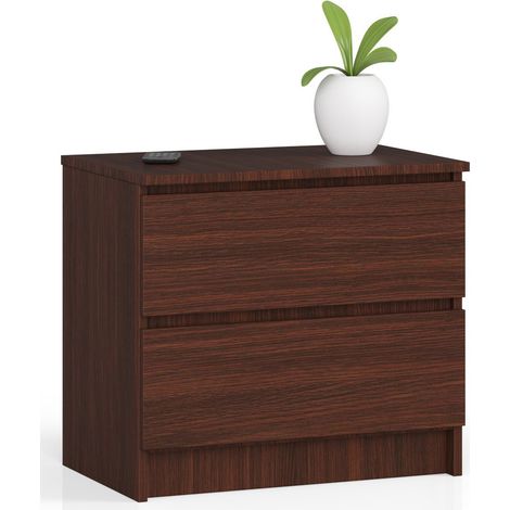 Comodino AKORD K60 Wengé 60 cm 2 cassetti 60x40x55 cm