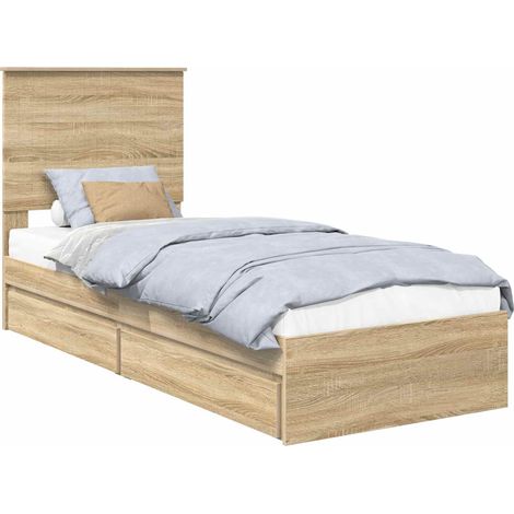 Maison Exclusive - Letto con Contenitore con testiera Rovere Sonoma 75 x 190 cm