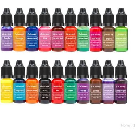 Ensemble de 20 teintures liquides pour bougies - COLAXI - Bougie Teinture - 20 Couleurs - Matériel Pigment (1/4)