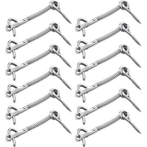Loquet De Sécurité Pour Clôture,12 Pièces Loquets Verrouillants en Acier Inoxydable - À Ressort pour Porte Salle de Bain Grillage Portillon Spa Placard Grange (1/5)