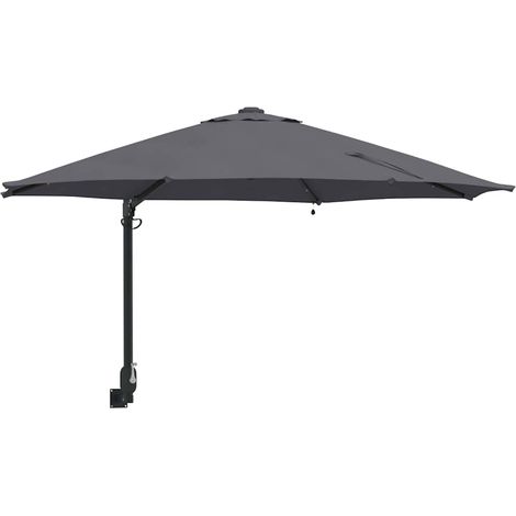 Moderno ombrellone da giardino inclinabile 248 x 248 x 148 cm con elegante illuminazione LED ambientale in poliestere antracite 020058644