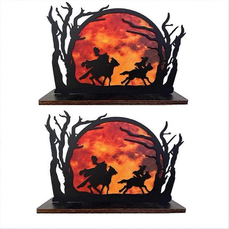 Silhouette de cavalier sans tête - Décoration de bureau d'Halloween (1/5)