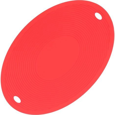 Ovaler XL-Untersetzer aus dickem, rotem Silikon, rutschfest, hitzebeständig, für Töpfe und Pfannen, Küchenaccessoire, Tischschutz, 30 x 20 cm (1/5)
