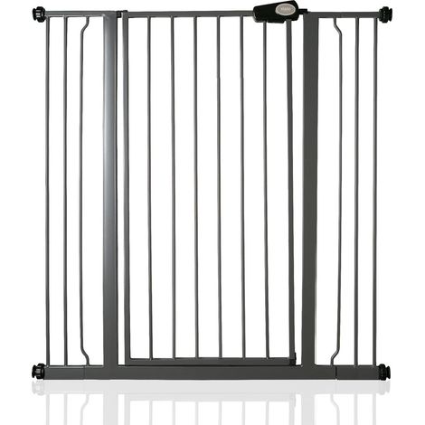 Safetots Extra Tall Metal Safety Gate Pressure Fit, 100.8cm - 108.4cm, Slate Grey, 104cm in Height, Extra Tall Baby Gate