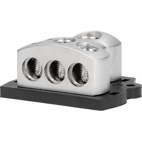 Répartiteur de puissance 3 voies avec porte-fusible audio, bloc de connexion pour voiture, base noire (1/5)