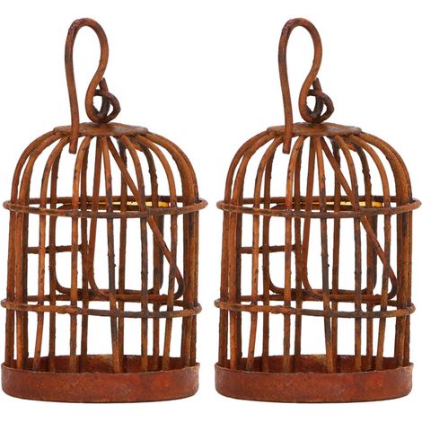 Cage à Oiseaux Vintage 1:12 pour Maison de Poupée, Décoration Miniature en Fer Forgé (1/5)
