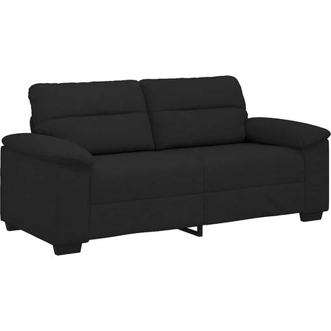 Canapé Sofa à 2 places noir 180x81x84 cm tissu (1/5)