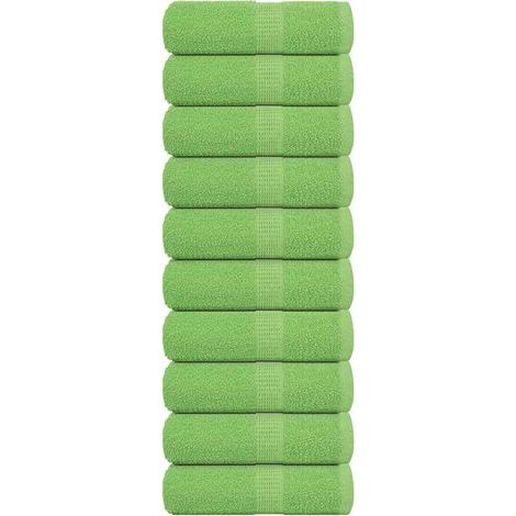 Gants de toilette FROGN, lot de 10, vert pomme, 30x30 cm, 360 g/m² (1/5)