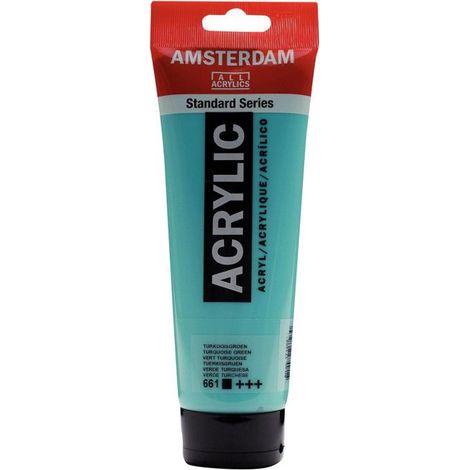 Peinture Acrylique en tube - Vert turquoise - 661 - Amsterdam - 250ml (1/2)
