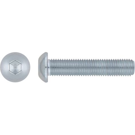 Vis allen à tête ronde - Acier 10.9 - Zingué M10 x 25 - Boite de 100