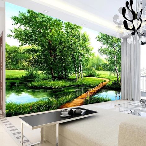 Diamond Painting Erwachsene Landschaft 5D XXL Birkenwald 100x40cm (1/5)