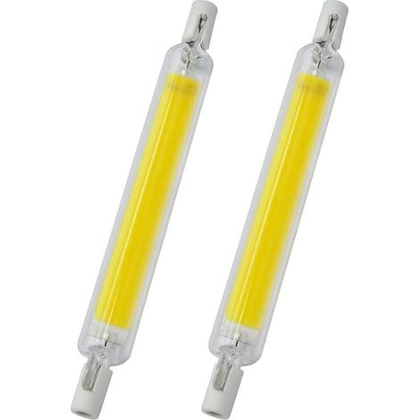 2x Lampe LED R7S 118mm 20W 220V Haute Lumière COB Double Extrémité, Verre Transparent, Remplacement Halogène, Éclairage Naturel Économique (1/5)