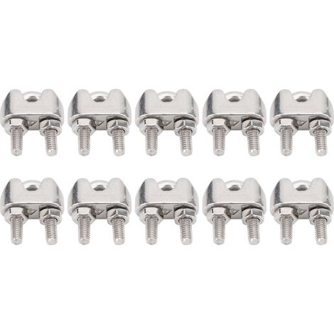 10 brides serre-câble en acier inoxydable M4, collier en forme de U pour fixation de câbles métalliques, accessoires de gréement (1/5)