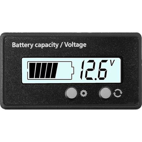 Indicateur de batterie 12V/24V/36V/48V/60V/72V, voltmètre LCD, compteur électrique pour voiture électrique, 1 pièce, blanc KLB-AquaForge