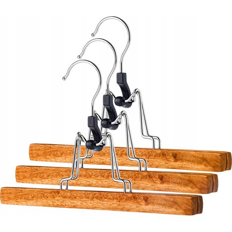 KADAX Hosenbügel aus Holz, Kleiderbügel für Kleidung, Hosen, Rock, 3