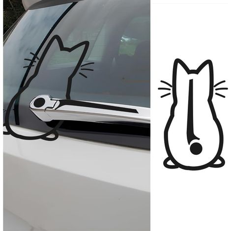 CCYKXA (200 × 320 × 1) Katzenwischer-Aufkleber, lustiger Kätzchenwischer-Aufkleber, süße 3D-Heckscheibenaufkleber, Autoaufkleber für Wandcomputer