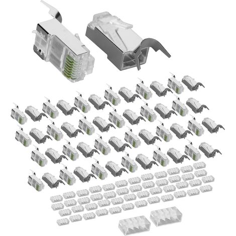 Connecteur RJ45 Cat7 Blindé Doré avec Tête Strass pour Réseau Haute Performance