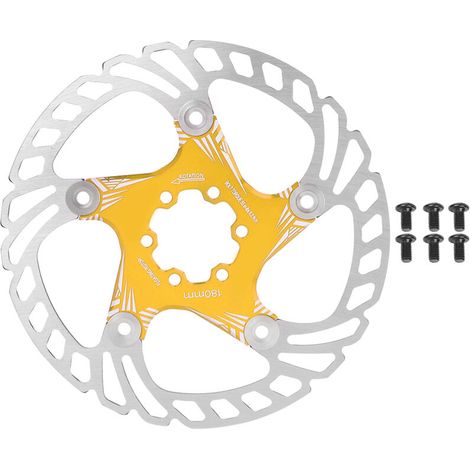 Plaquettes de frein à disque en métal 180mm pour VTT - 5 trous dorés