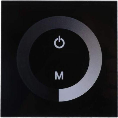 12V-24V Wall Panel Touch Screen Controller LED Strip Dimmer (Black)