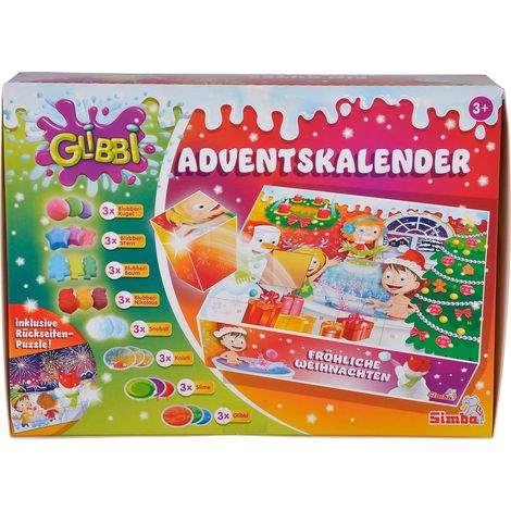 Simba Glibbi 105953614 – Calendario dell'Avvento, 24 sorprese, giocattolo per vasca da bagno, divertimento bomba da bagno, glibber, melma, palla da bagno, a partire dai 3 anni in su (1/5)