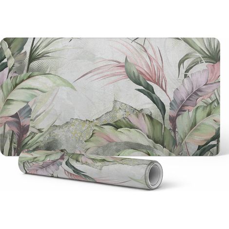 Bloc de escritorio con estampado de hojas tropicales para dise帽adores gr谩ficos y dise帽adores, 100x50 cm.