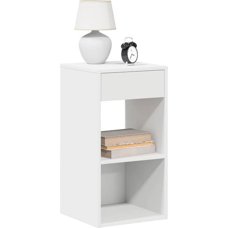Mesillas de noche con cajón 2 uds-Mesita de noche-Mesapara Dormitorio blanco 35x34x66,5 cm