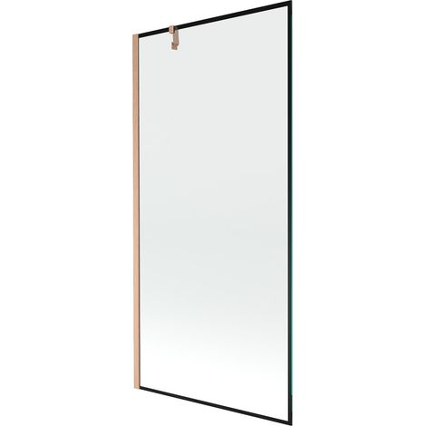 Mexen Next mampara de ducha de 1 hoja 90 x 150 cm, marco negro, cobre cepillado - 895-090-000-00-70-65 (1/5)