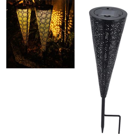 Lampe solaire d'extérieur pour pelouse, lampadaire en fer forgé ajouré, projecteur décoratif pour jardin, pelouse et cour (1/5)