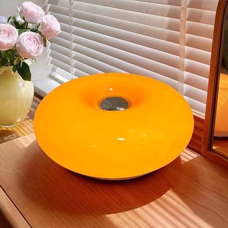 Lampe de table en forme de donut orange - Lampe de table vintage en verre - Éclairage de table rétro - Atmosphère décorative (1/5)