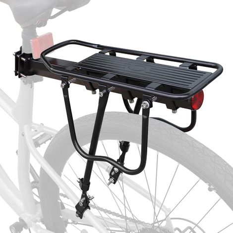 Porte-bagages arrière de tourisme, charge maximale : 50 kg, en alliage d'aluminium, hauteur réglable, convient pour les vélos de 22 à 29 pouces 700 C pour VTT, vélo de route (1/5)